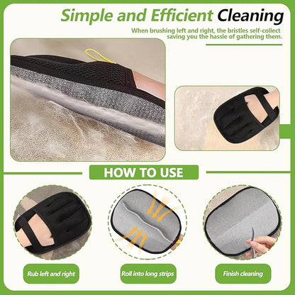 Electrostatic Pet Hair Remover Glove for Dogs and Cats (2Pcs) Reusable Brush Pet Hair Removal Glove for Furniture, Car Interiors, Bedding & Clothing
