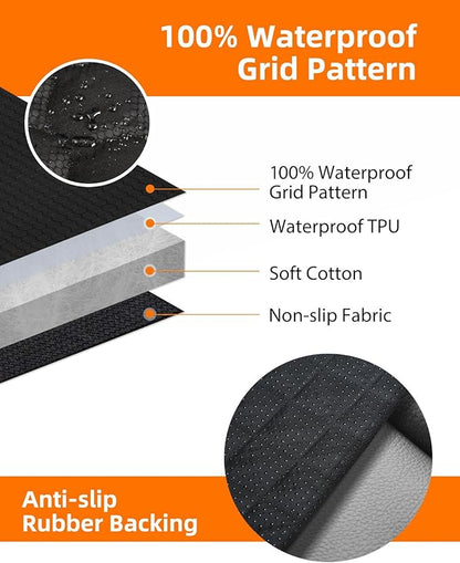 PETICON Dog Car Seat Cover with Mesh Window, 100% Waterproof Pet Seat Cover for Back Seat, Scratchproof Dog Hammock for Cars, Trucks, SUVs, Jeeps, Black