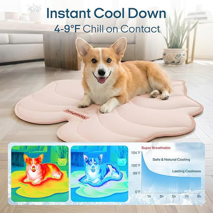 Vagascape Dog Cooling Mat, Washable Pet Cooling Mat, 35" x 33" Thick & Durable Large Cooling Mat for Dogs, Portable Foldable Premium Cooling Pad for Indoor, Outdoor, Travel, Camping, Patio and Beach