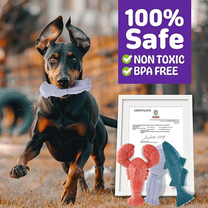 Kimee Dog Toys for Aggressive Chewers, 3 Pack Indestructible Dog Chew Toys, Super Chewer Toys with Tough Nylon Bacon Flavor for All Breed Sizes, Teeth Cleaning & Training, Boredom Relief
