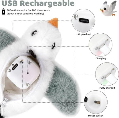 Cat Toys Flapping Birds with Catnip Bags, Chirping Interactive Kitten Toy Indoor, Lifelike Birdie Tweets, Rechargeable Enrichment Moving Wings Cat Exercise Toys Kicker for All Breeds Cat Dog(Oriole)