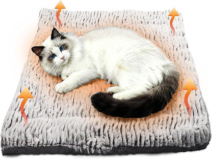 Self Warming Cat Bed, 31.5" x 23.6" Ultra Soft Self Heating Cat Pad, Reflects Body Heat, Washable, Thermal Non Electric Heating Mat, for Indoor Outdoor Cats, Small Dogs