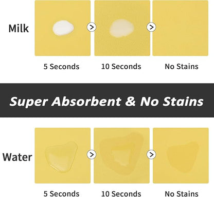 HotLive Dog Food Mat - Absorbent Cat Mat for Food and Water, No Stains Pet Feeding Bowl Mat, Easy to Clean Pet Placemats, Quick Dry Dog Water Dispenser Mat for Messy Drinkers | Paw Yellow 12"x 19"