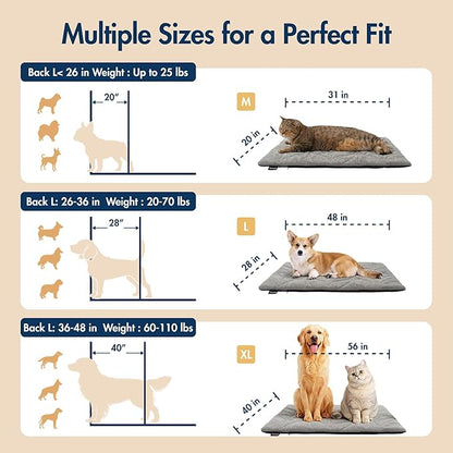 Vagascape Dog Pad (31"x20") - Waterproof Mat & Pet Bed for Indoor and Outdoor Use, Chew Resistant Cord, Machine Washable Cover with Wheat Pattern Quilting, for Cats and Pets