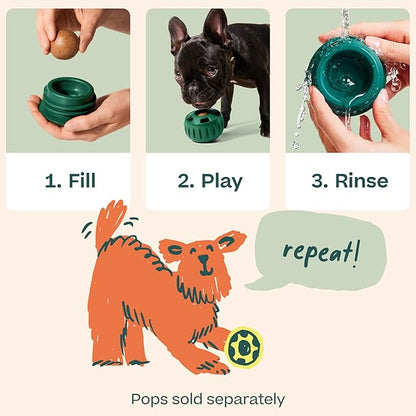 WOOF Pupsicle - Long-Lasting Interactive Dog Ball Toy to Keep Your Pup Busy and Distracted - Safe for Dogs - Low-Mess Design - Dog Toys for Medium and Large Dogs 25-75 lbs