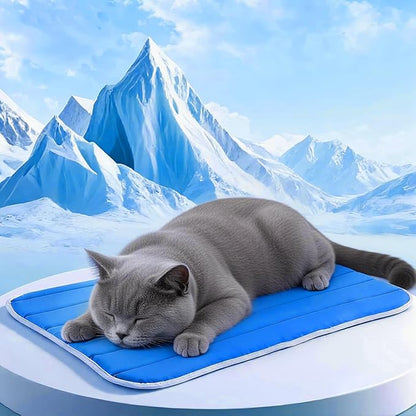 Dog Cooling Mat, Super Thick Cold Memory Sponge Cooling Mat for Dog,Foldable Crate Pet Bed & Non-Slip, (Q-Max > 0.45) Long-Lasting Cool & Keep Your Pet Cool. (Medium - (27.5 x 19.6 Inch))