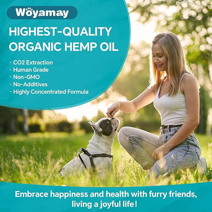Woyamay Camling Oil for Dogs and Cats - Camling Oil Drops Rich in Omega 3, 6, 9 and Organic Extract Helps Pets with Аnxiеty & Strеss, Hip & Joint, Skin & Coat Support (4 Pack)