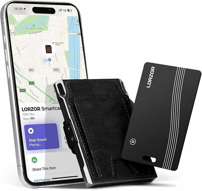 Wallet Tracker Card (iOS Only) Apple MFi Certified Slim Tracking Card, Rechargeable Bluetooth AirTag Smart Card for Apple Find My, GPS Item Finder IP68 Waterproof Locator for Keys, Pets, Luggage