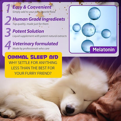 Dog Melatonin, Melatonin for Dogs, Liquid Melatonin for Dogs Supports Relaxation, Reduce Anxiety and Stress, Promotes Overall Well-Being, Dog Herbal Supplement