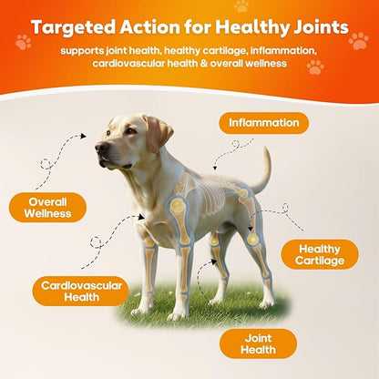 Glucosamine for Dogs Hip and Joint Supplement Chews Treats for Dogs with MSM, Chondroitin Dog Joint Pain Relief Mobility Supplements Chicken Flavor Fit All Large Small Medium Breed- 120 Ct