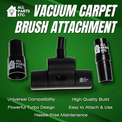 Vacuum Carpet Brush Nozzle Attachment, 1.25” Turbo Floor Brush Accessories, Head for Shop Vac, Bissell, Shark, Oreck, Hoover, Eureka & Central Vacuum (Style May Vary)