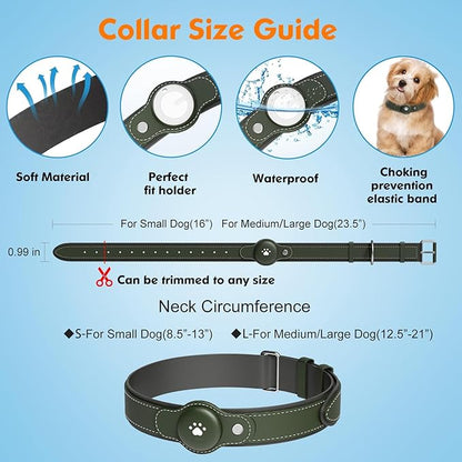 2-in-1 GPS Tracker for Dogs: Smart Pet Collar with Real-Time Tracking,No Monthly Fee/Subscription (iOS Only) Waterproof, Anti-Lost,365-Day Long Battery Life GPS Tracker Dog Collar(Tracker Included)
