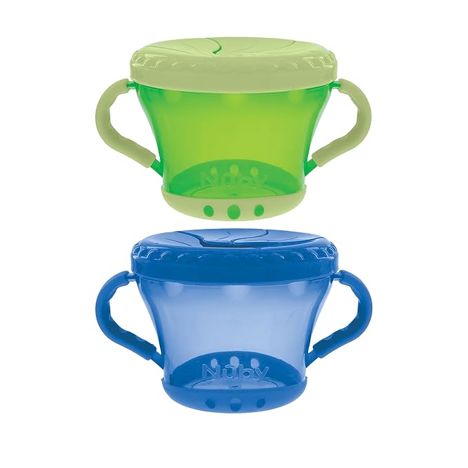 Nuby 2-Pack Snack Keepers, Colors May Vary