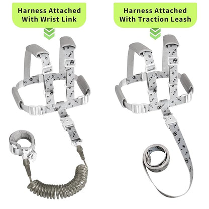 Toddler Leash & Harness, 4-in-1 Anti-Lost Safety Strap with Reflective Rocket Design for Boys & Girls - Ideal for Outdoor Activities, Travel, and Shopping