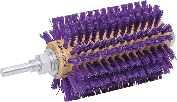 Weaver Leather Mini Roto Brush for Livestock, Wool/Hair Stimulating and Grooming Brush for Goat Sheep Cattle, Use with Drill, Coat Deshedding Tool