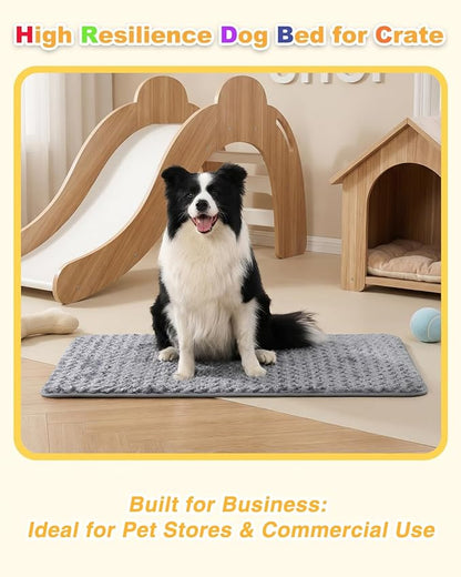 XXL Dog Bed for Crate High Resilience Foam Crate Pad Mat for Large Dogs Washable Anti-Slip,47" x 29",Dark Gray