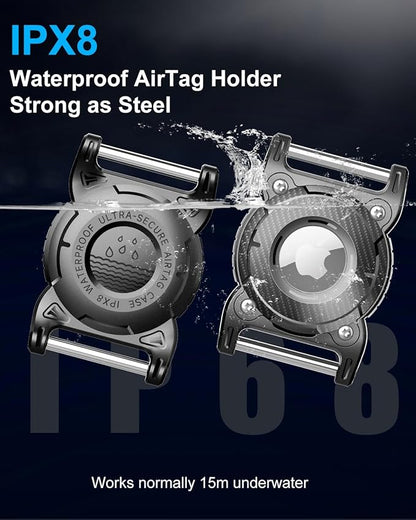 ONEONTA for Airtag Dog Collar Holder 4 Pack | Airtag Dog Waterproof - Airtag Holder for Dog Collar with Removable Metal Loop, Sturdy TPU,Lightweight,Compact Size,Fit 1" Width Collar,Airtag 1st,2nd Gen
