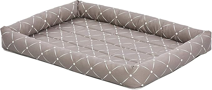 Midwest Homes for Pets 40230-MRD Quiet Time Couture Ashton Bolster Pet Bed, Medium Dog/30, Mushroom