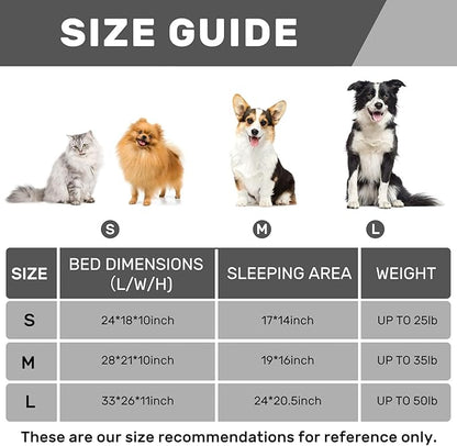 Hollypet Fluffy Dog Cat Bed Pet Couch Beds Plush Soft Warming Washable Puppy Bed for Small Medium Dogs and Large Cats, Black and White, 24" L x 18" W x 10" Th
