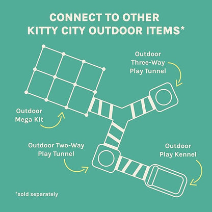 Kitty City Outdoor Catio Furniture and Play Kits for Cats, Two Way Tunnel