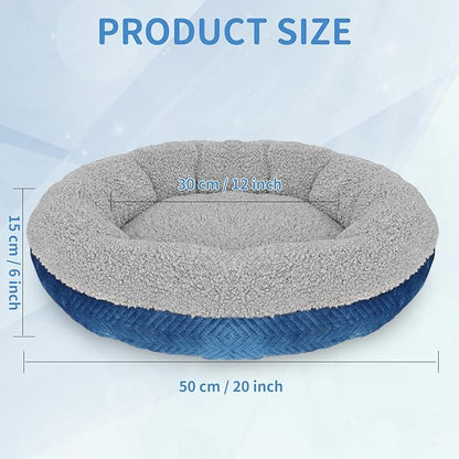 Heated Cat Beds for Indoor Cats Warming Cat Beds Super Soft Machine Washable Thermo Kitty Electric Heating Bed 19 Inches Round