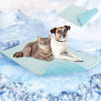 SCENEREAL Dog Cooling Mat for Crate, Thicken Self-Cooling Dog Pad Reversible (Cool & Warm), 36"x23" Pet Cool Bed for M Large XL Dogs,Kennel Sofa Mats Machine Washable, Durable Non-Toxic Gel, Outdoor