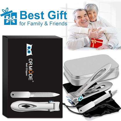 DRMODE Nail Clippers for Men Thick Nails - Large Toe Nail Clippers for Thick Nails for Senior with Wide Jaw Opening, Sharp Finger Nail Clippers Adult Cutter for Tough Nail