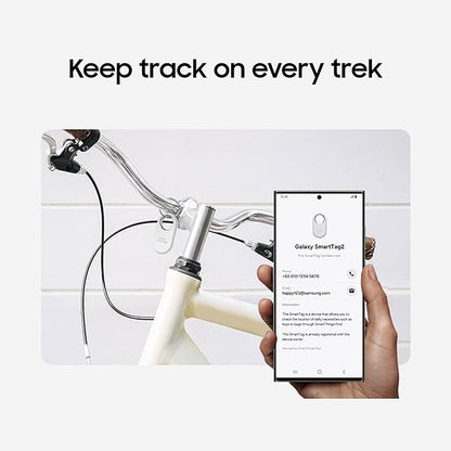 Samsung Galaxy SmartTag2, Bluetooth Tracker, Locator Tracking Device, Item Finder for Keys, Wallet, Luggage, Use w/Phones Tablets Android 11 or Later, 2023, 4 Pack, 2 Black, 2 White