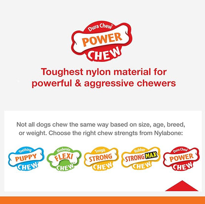 Nylabone Flavor Frenzy Dental Bone Power Chew Toy, Dog Toys for Aggressive Chewers, Philly Cheesesteak, X-Large - 50+ lbs, 1 Count