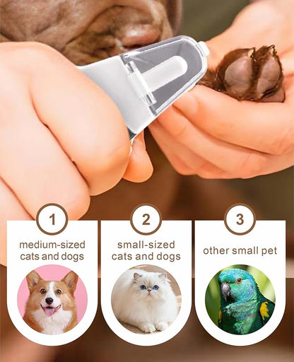 2-in-1 Dog Nail Clippers & Dog Nail Grinder with LED Lights,Cat Nail Clippers with Guard,cat Nail Trimmer for Medium Small Dogs Cats Claw Trimmer Quick Sensor and Safety Guard