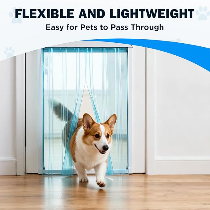 9.8 in x 4.9 ft Dog Door Replacement Flaps, Transparent Vinyl Strips for DIY Doghouse or Cat Door, Weather Resistant, Easy to Cut & Install