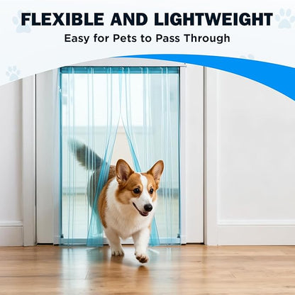 9.8 in x 4.9 ft Dog Door Replacement Flaps, Transparent Vinyl Strips for DIY Doghouse or Cat Door, Weather Resistant, Easy to Cut & Install