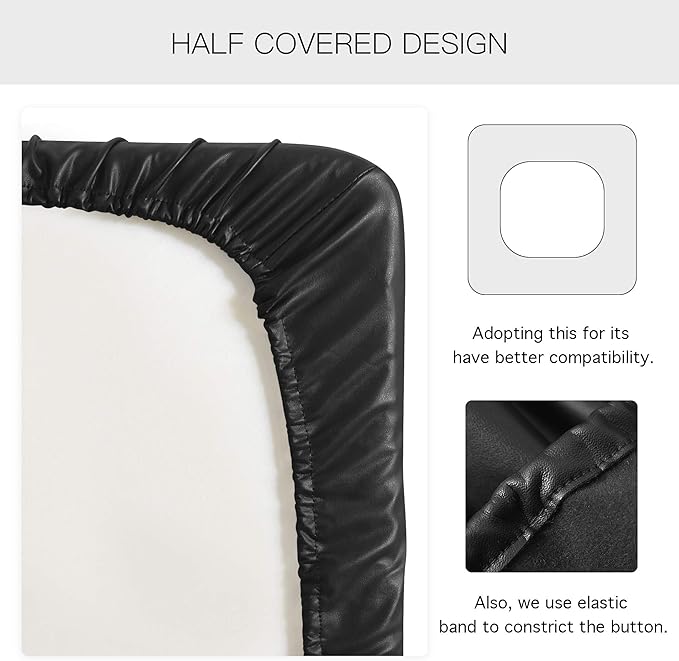 Yates Home PU Leather Couch Sofa Cushion Slipcover Water-Proof Elastic Chair RV Seat Covers Loveseat Sofa Furniture Protector Slip Cover for Settee Seater Replacement in Living Room（Loveseat, Black）