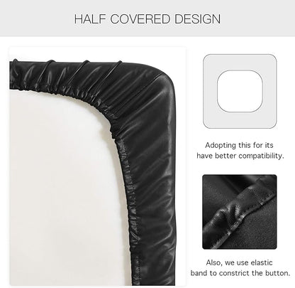 Yates Home PU Leather Couch Sofa Cushion Slipcover Water-Proof Elastic Chair RV Seat Covers Loveseat Sofa Furniture Protector Slip Cover for Settee Seater Replacement in Living Room（Loveseat, Black）