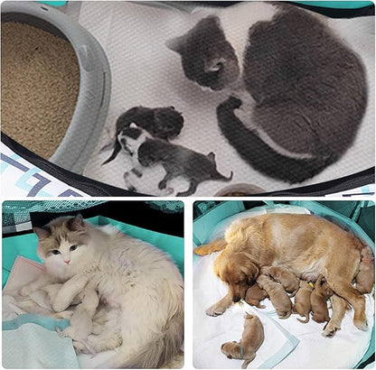 Lucky Monet Foldable Dog Playpen Enclosed Cat Puppy Playpen Indoor Pop Up Pet Animal Playpen Outdoor Kennel Cage Pen Tent for Small Medium Dog Puppy Cat Kitten Rabbit - 29" L x 29" W x 16" H