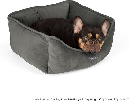 NANDOG Reversible Dog Bed from The Signature Collection– Luxury Cloud-Soft Pet Bed for Small to Medium Dogs & Cats, Premium Pet Gear, Reversible Design, Plush Comfort, Modern Style - Dark Grey