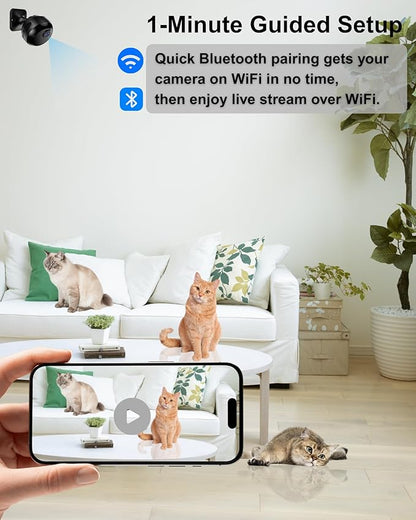 Indoor Camera Wireless 1080P Wi-Fi Camera for Home Security Pet Monitoring, Motion Detection & Night Vision Nanny Cam Pet Cameras,SD & Cloud Storage
