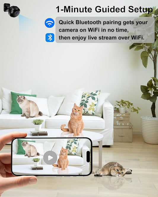 Indoor Camera Wireless 1080P Wi-Fi Camera for Home Security Pet Monitoring, Motion Detection & Night Vision Nanny Cam Pet Cameras,SD & Cloud Storage