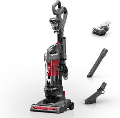 Hoover Rewind Pet Upright Bagless Vacuum Cleaner for Carpet and Hard Floors, Automatic Cord Rewind, Above Floor Cleaning Corded Vacuum Cleaners for Home Use, Gray