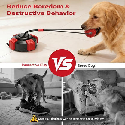 Dog Chew Toy, Suction Cup Dog Toy for Aggressive Chewers, 2.68" Interactive Tug Ball, Durable Rope Toy for Medium Large Dogs to Release Energy & Relieve Anxiety