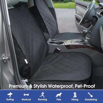 ALLANSING Front Seat Cover for Dogs with Side Flaps, Heavy Duty 900D Waterproof Car Seat Cover, Protects from Dirt & Scratches, for Pets & Daily Use, Fits Cars SUV Trucks Minivans (1-Pack)