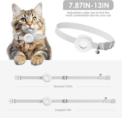 GPS Tracker, Waterproof Pet GPS Tracker for Cats,Cat Tracker Compatible with Apple Find My App (Only iOS), No Monthly Fee, White