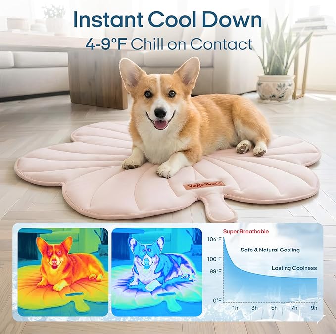Vagascape Dog Cooling Mat, Washable Pet Cooling Mat, 55" x 45" Thick & Durable Large Cooling Mat for Dogs, Portable Foldable Premium Cooling Pad for Indoor, Outdoor, Travel, Camping, Patio and Beach