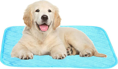 SEIS Dog Ice Pad Ice Silk Cats Kennel Mat Pet Cooling Pad Summer Cool Bamboo Mat Breathable Pad (Solid Gray, L