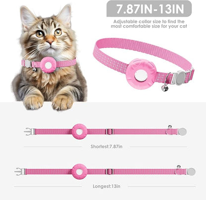 Cat GPS Tracker, Waterproof, Pet Tracker for Cats, Works with Any Collar,Compatible with Apple Find My App (Only iOS), No Monthly Fee (Pink)