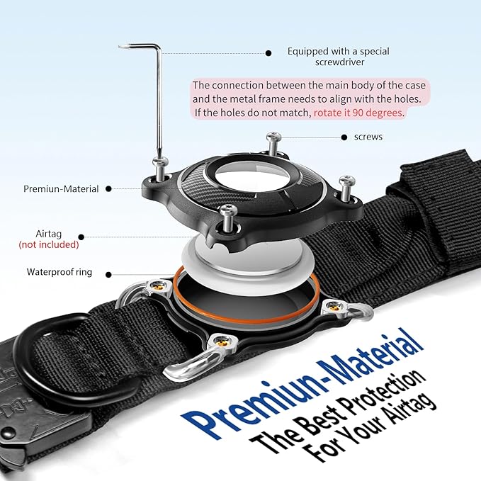Tactical AirTag Dog Collar Waterproof with QR Code ID Tag, Military Training Dog Collar with Built-in AirTag Holder, Metal Buckle & Handle, GPS Tracking Collar for Medium to Large Dogs (Camo, L)