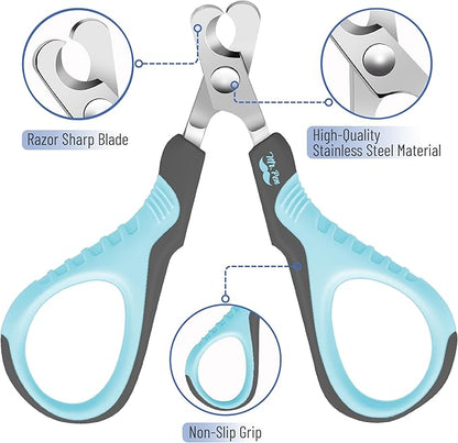 Mr. Pen Cat Nail Trimmer - Sky Blue & Dark Gray, Suitable for Cats & Kittens, Small Dogs