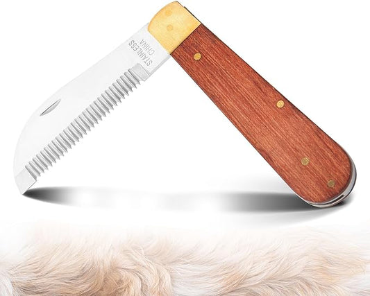 Hand Stripping Tools for Horse Dog Grooming Shedding Blade Stripping for Horse Bot Eggs,Right Handed Fold Up Design