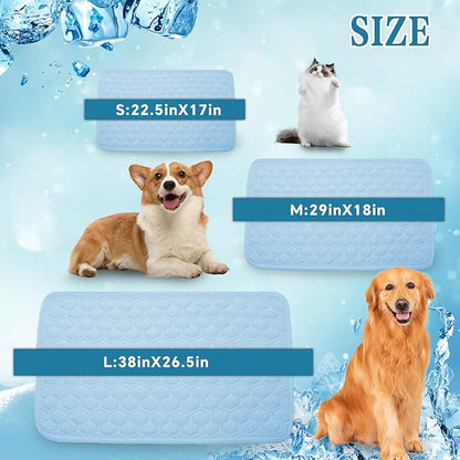 Cooling Mat for Dogs Thicken Pad for Cats,Rabbit&Medium,Large Dogs Internal Arc-Chill Cool Fiber (Q-Max>0.45),Dog Cooling Mat Non-Slip Washable Summer Pet Outdoor Bed,18"x29"