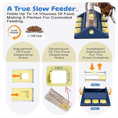 KADTC Dog Puzzle Toy, Large Size, 2 Levels of Challenge, Paw-Activated Rolling Treat Dispenser, Slow Feeder & Mental Stimulation for Small/Medium Dogs Enrichment Toys